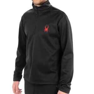 NEW Spyder Raider 1/2 Zip Pullover Jacket! Med Black  Fleece Lined T-Neck 507002